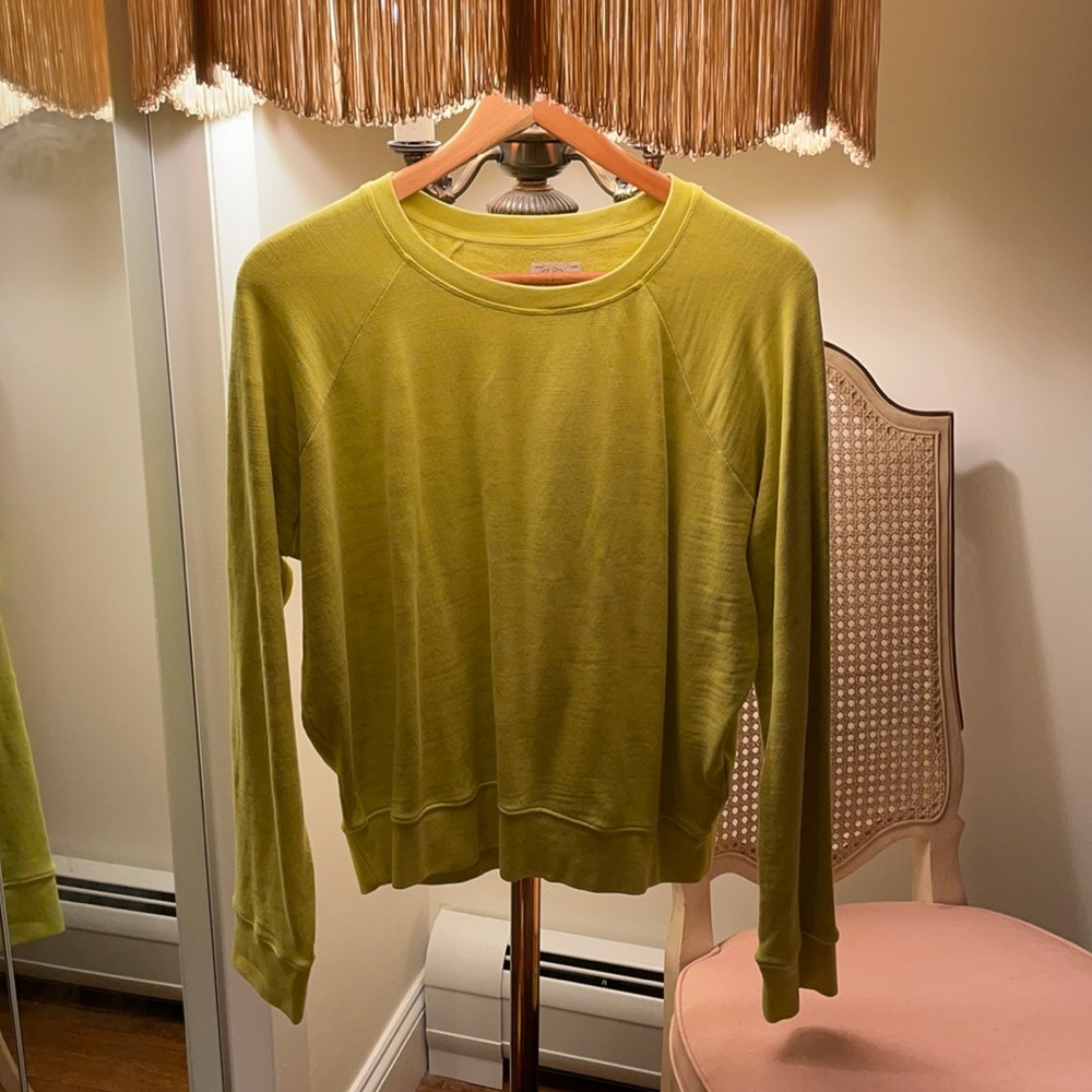 J Crew Vintage Fleece Garment Dyed Long Sleeve Top